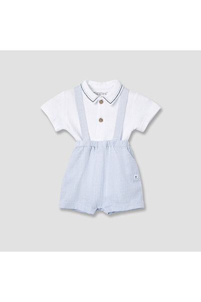 giggles طقم مكون من بنطال مخطط وقميص بولو