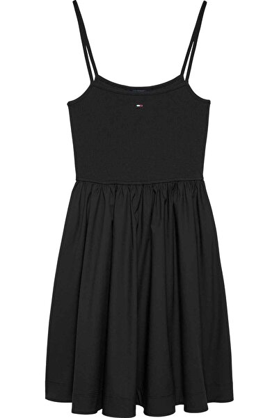 Tommy Hilfiger Kadın Marka Logolu Günlük Kullanıma Uygun Siyah Elbise DW0DW22...