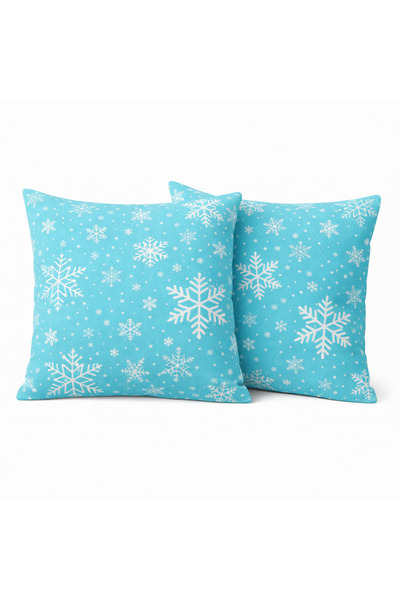 NazeninHome Decorative Throw Pillow 100% Cotton 40X40 cm Flannel Flannel Snow...