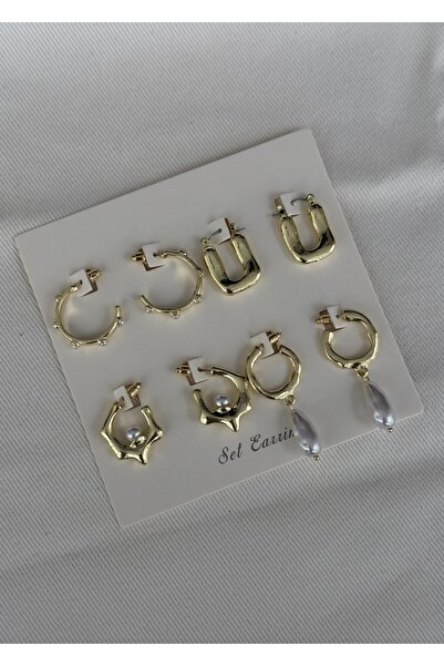 KİLİGİSTANBUL Pearl Series 4-Piece Earring Set