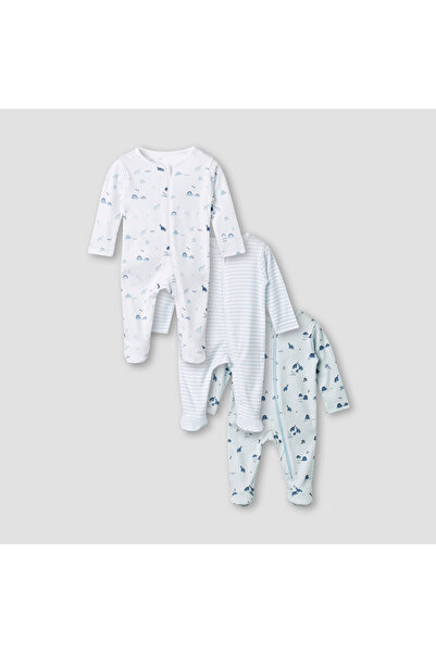 Juniors طقم نوم بطبعة ديناصور بأكمام طويلة - مجموعة من 3 قطع
