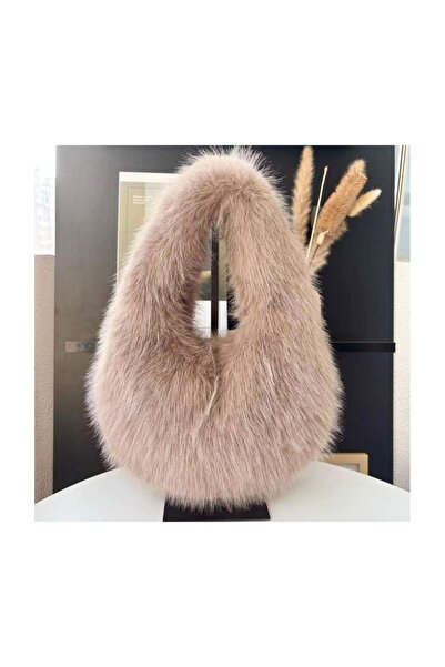 qoop store Kadın Fermuarlı Peluş Çanta