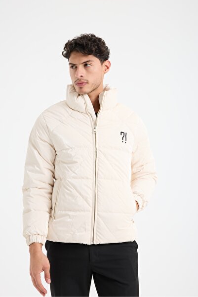 G-FOX Chmps? ! Parisse Men's Detachable Scarf Padded Mock Neck Inflatable Coat Casual Modern Design 9758E