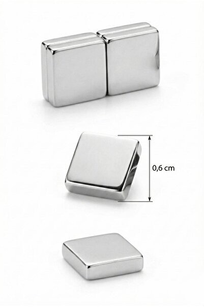 Mishy Men's Non-Pierced Square Magnetic Earrings – Silver Color