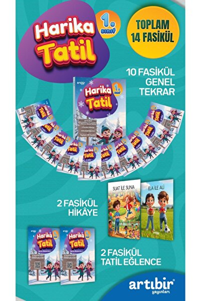 Artıbir Yayınları 1. Sınıf Harika Tatil Çalışma Kitabı + Gelişim Dosyası