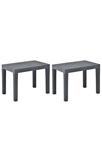 vidaxl Bănci de grădină, 2 buc., antracit, plastic