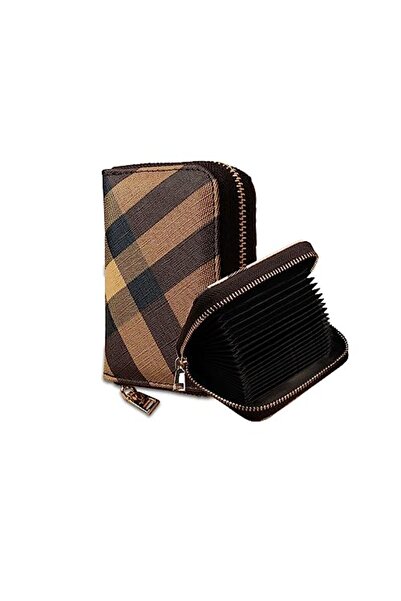 JZS Unisex Accordion Wallet, Brown, RFID Protection, Multiple Card Slots