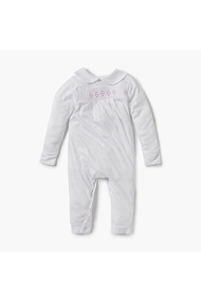 giggles بيجامة نوم مطبوعة بقلوب، بأكمام طويلة وإغلاق بأزرار.