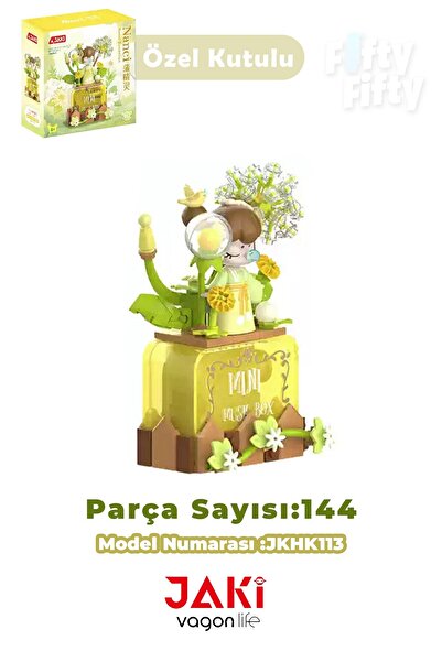 Vagonlife Jaki Nanci Series Karahi̇ndi̇ba Music Box 144 Piece Toy Construction Set -Ffjkhk113