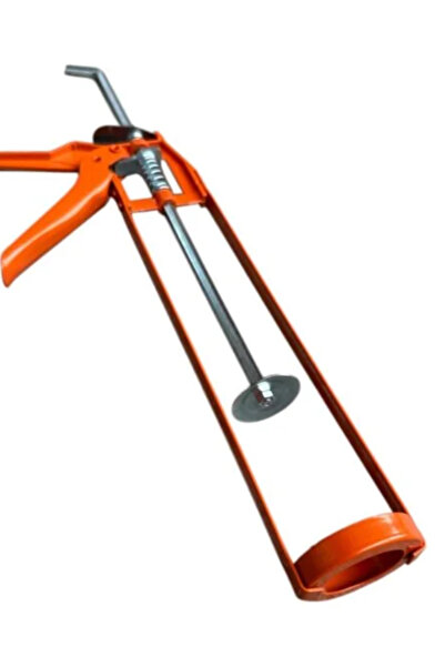 metalocasnice Pistol silicon metalic, cu opritor portocaliu