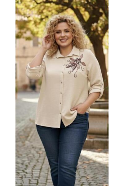 EMWORKXXL Büyük Beden Keten Gömlek