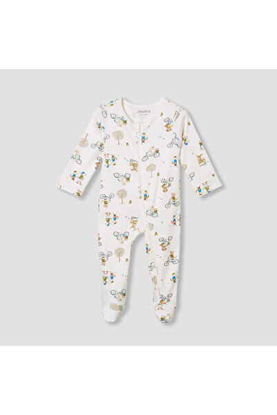 Juniors بيجامة نوم بنقشة جلد الحيوانات بأكمام طويلة