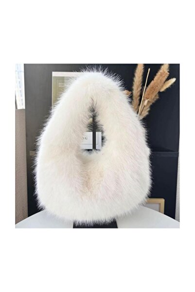 qoop store Kadın Fermuarlı Peluş Çanta