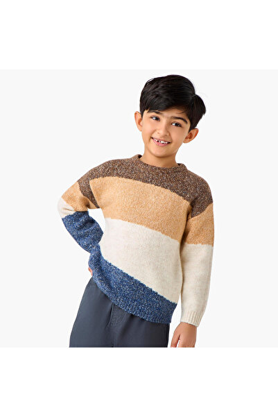 Juniors Colourblock Pullover with Long Sleeves