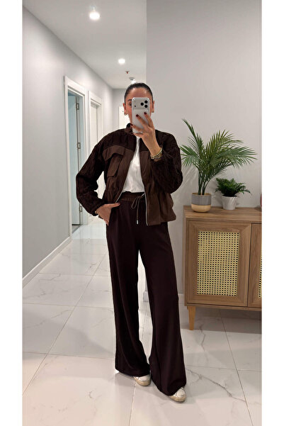 BİRCANÇİL Ondra Brown Knitwear Detailed Set