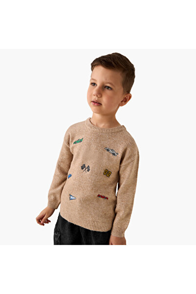 Juniors Embroidered Pullover with Long Sleeves
