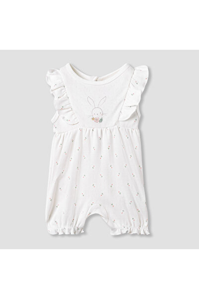 Juniors جمبسوت مطبوع بدون أكمام مزين بكشكشة