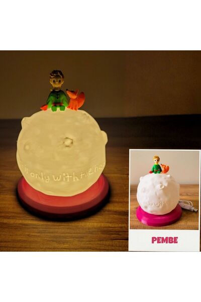 Tavşan Yumi Küçük Prens Ay Gece Lambası – Çocuk Odası Dekoratif LED Masa Lamb...