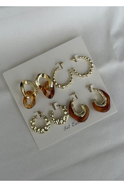 KİLİGİSTANBUL REÇİNE SERİ 4'LÜ KÜPE SETİ