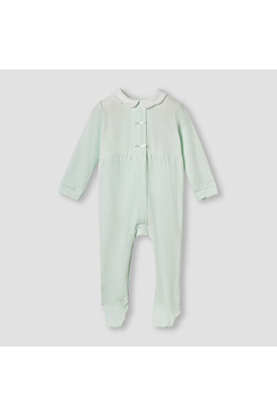 giggles Bow Accent Closed Feet Sleepsuit with Long Sleeves