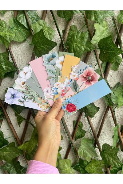 tinystoriestr Bookmark - Floral Themed Special Cut-2 - 4X13 Cm/ Pack of 10 (w...