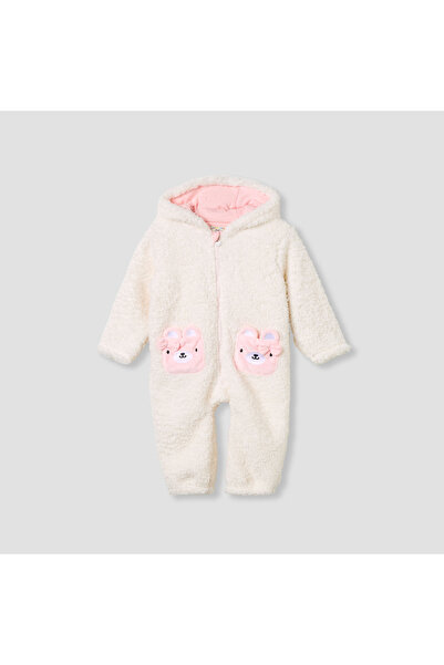 Juniors Fleece Coverall with Hood and Zip Closure