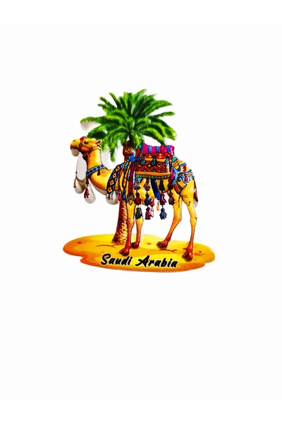 Saudi Arabia 3D Cultural Heritage Camel & Palm Tree Fridge Magnet