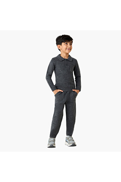 ELIGO Boys T-shirt and Joggers Set with Pockets - Polyester - Long Sleeves - ...