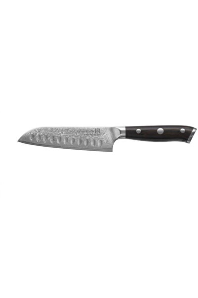 KOHERSEN Elegance Ebony Wood Santoku knife Damascus steel 12.7 cm