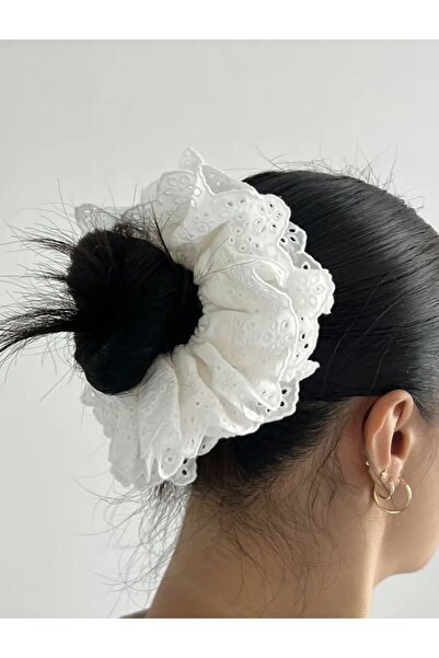 Louen lucie Dantel detaylı oversıze scrunchie lastik toka