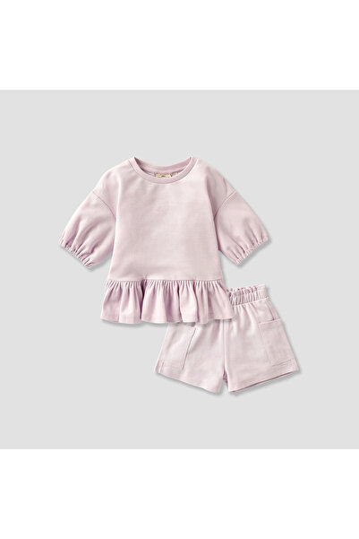 Juniors Textured Peplum Top and Shorts Set