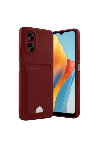 AKSEFİZZ Oppo A38 Case Compatible Case with Card Holder and Business Card Hol...