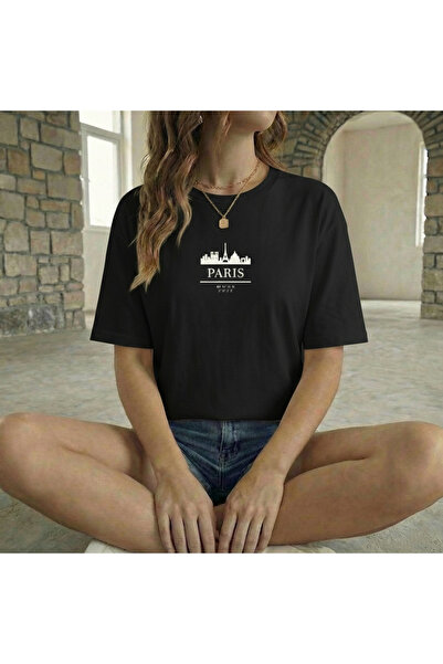 BUWOM تيشيرت نسائي برقبة دائرية من PARIS B مطبوع