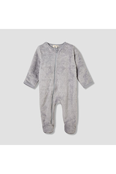 Juniors Dinosaur Embossed Coverall with Long Sleeves