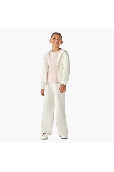 Juniors Ribbed Hooded Sweatshirt and Pants Set