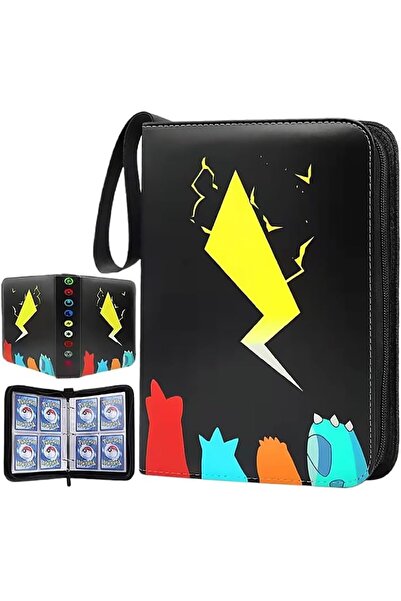 Arabest مجلد بطاقات التداول، حافظة بطاقات ألعاب التداول مع سحاب، ألبوم بطاقات التداول (أسود)