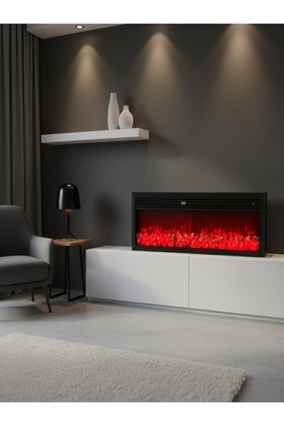 BEC5 Modern electric decorative fireplace - 100 cm wide - Luxurious contemporary design