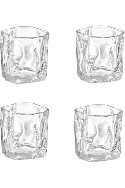 Arabest 4Pcs Irregular Twisted Wine Cup,Cup Set,Shaped Glass Cup,Coffee Milk Folded Cup-transparent