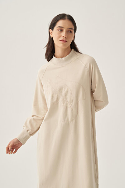 İDOL GİYİM Women's Comfortable Fit Embroidered Long Sweat Tunic