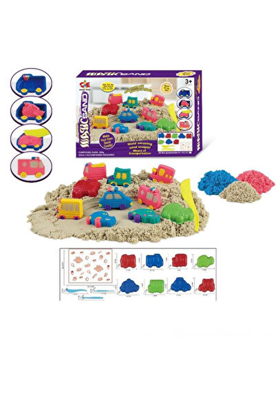 TOY LAND Magic Sand Vehicle Play Set with Colored Kinetic Sand - Assorted Colors - 500g