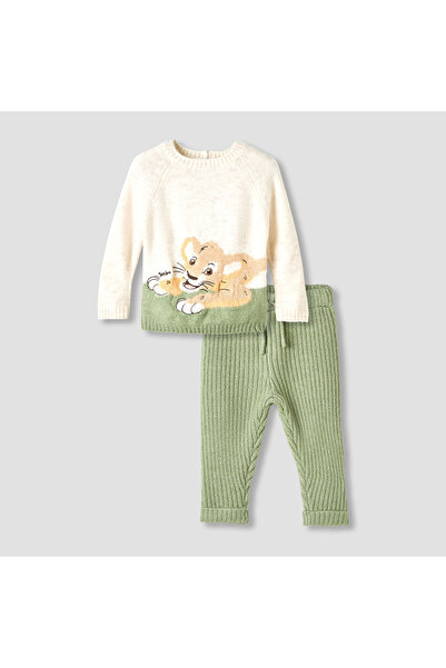 Disney طقم كنزة وبنطال للأولاد بنسيج سيمبا المحبوك - أكمام طويلة - ياقة دائرية