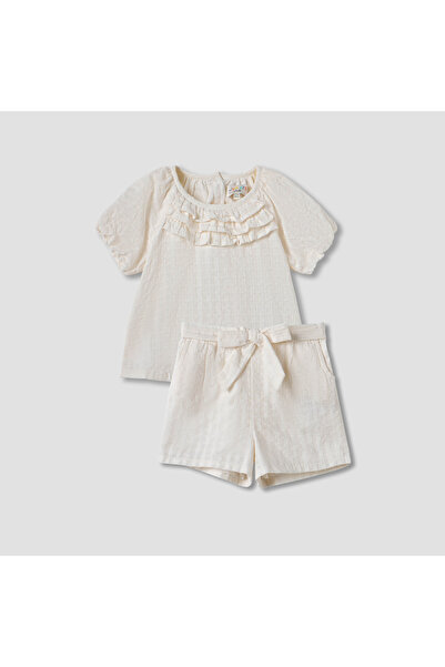 Juniors طقم مكون من بلوزة مكشكشة وشورت