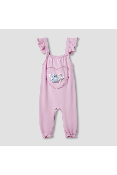Disney Heart Print T-shirt and Dungarees Set
