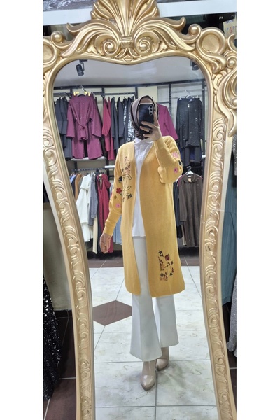 Mintaş Balloon Sleeve Embroidered Knit Cardigan