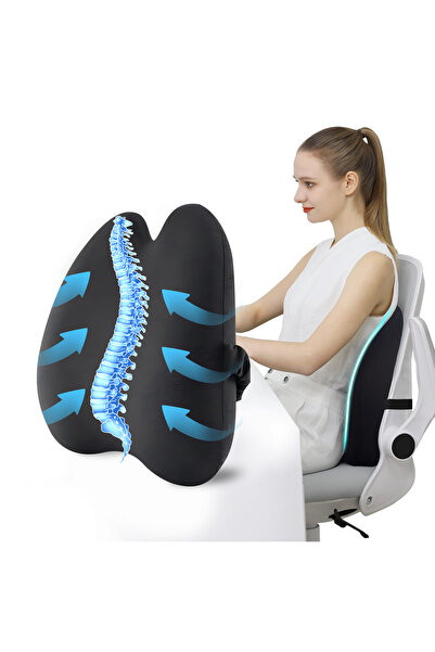 Generic وسادة دعم أسفل الظهر من إسفنج الذاكرة مع أحزمة قابلة للتعديل، وسادة س...