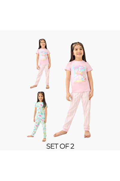 Juniors تيشيرت مطبوع مع بيجاما - طقم من قطعتين