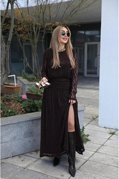 Marka Giyim فستان ماكسي بوي بتطريز الدانتيل