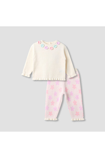 Juniors Floral Applique Top and Leggings Set