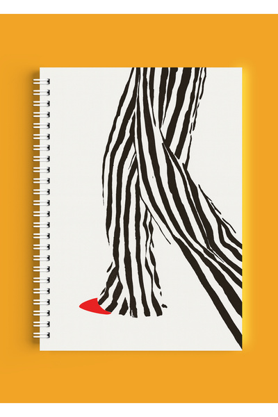 ARTHOUSECOLLECTIVE A4 Spiral Notebook - Unlined School Notebook - 80 Sheets / 160 Pages - Red Step Poster Cover