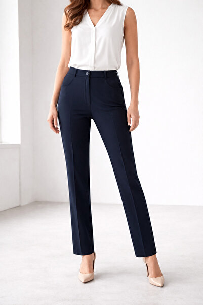 FUERTE Straight Leg Fabric Trousers